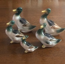 Gräfenthal Porzellan Figur Enten Familie 5x Enten