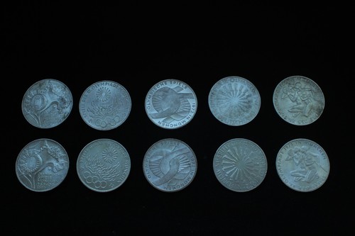 10x silbermünzen 1972 - 10,