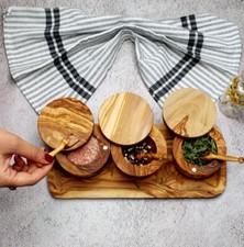 Olivenholz Salz-& Gewürzdose