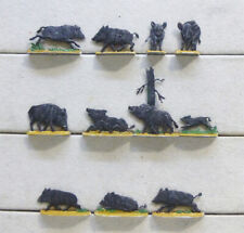 11 Zinnfiguren Wildschweine Waldtiere Tiere 30mm bemalt