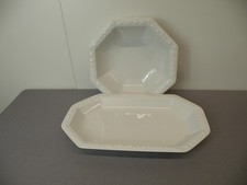 2 Teile Porzellan,  Rosenthal, "Maria weiß", Servierplatte und -schüssel