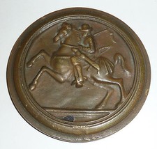 Landsknecht zu Pferd antike Bronze Medaille 30-jähriger Dreißigjähriger Krieg 