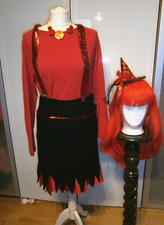 Hexe Hexenkostüm Teufelin Damen 38/ 40 Unikat Wolle Baumwolle Karneval