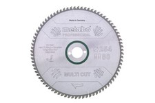 Metabo Kreissägeblatt HW/CT 254x30x2,4 Sägeblatt 1,8 80 Zähne, für Holz + Metall