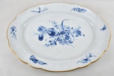 N92Q06- Meissen Goldrand Porzellan Platte blaue Blume 1. Wahl 