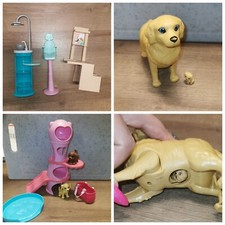 Barbie 10 Zubehör Möbel Friseur Salon Hunde Pension Baby Haus Hunde Spielplatz