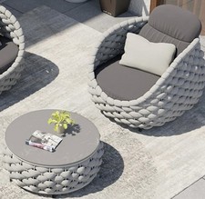 Sonneninsel Sitzgruppe Lounge Möbel Set Sofa mit Sonnendach Outdoor Gartenmöbel