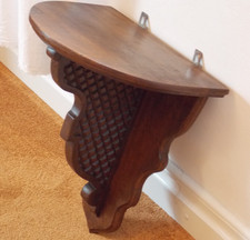 Wand Ablage Konsole Podest ANTIK massiv Holz Schnitzereien HBT42x36,5x28 cm