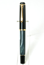 PELIKAN R200 Tintenroller, Rollerball, Blau marmoriert, Schwarz/Gold.   (K74)