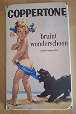 Coppertone Sonnencreme Emailschild Ohrenschild ca. 21 x 33 cm