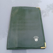 Vintage ROLEX echt Leder Etui/Brieftasche für Papiere/Zertifikat in Grün um 1970