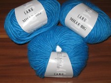 Wollpaket Lang Yarns Mille Big Farbe 0079 Türkis ca. 300g neuwertig