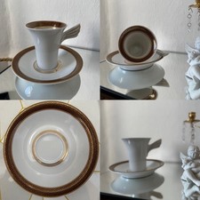Rosenthal Versace Medaillon Meandre Marron Tasse mit Untere Porzellan Ikarus