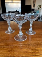 3er Set Art Deco Glas Sekt