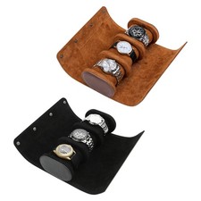 Vintage Herren Uhrenbox Leder Tragbar Uhrenrolle 3 Uhren Reiseetui Uhrenkoffer