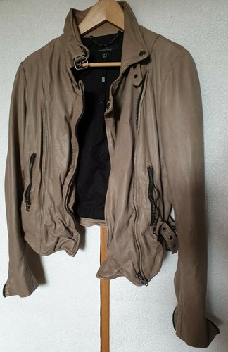 Muubaa lederjacke taupe - lederjacke,