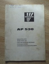 Welger Baler AP530 Parts List