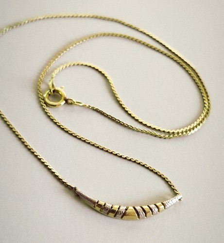 Gold kette collier bicolor - gold,