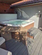 Außen Whirlpool Aus Echtem Holz Mit Ambiente, Beleuchtung