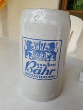 Ton-Bierkrug 1l WM, Brauerei Bähr Schönbrunn Haarriß Steigerwald Franken Bamberg