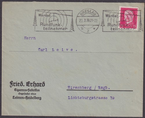 Maschinenstempel breslau 1930 - maschinenstempel,