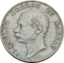 Nassau, Adolph, Vereinstaler 1863, Wiesbaden