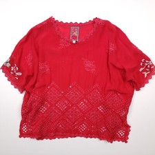 Johnny Was Tunika groß rot