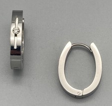 Edelstahl Ohrringe Oval Klapp