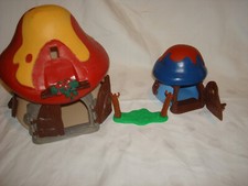 Schleich Peyo 76/78 Schlumpf Pilz Haus Groß und klein