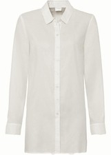 Longbluse Gr. 44 Weiß Damen-Bluse Shirt Tunika Langarm-Hemd Oberteil Neu*