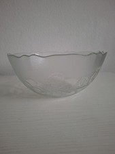 Große Salatschüssel Glas Obstschale ARCOROC France Glas Ø26,5 cm Vintage Rosen