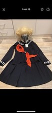 Schuluniform Cosplay Kostüm Toga Himiko My Hero Academia BNHA Anime Manga Wig 