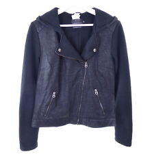 ONLY Lederjacke Biker Kapuze Kunstleder Gr. M