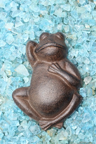Frosch gusseisen gartenfigur - gusseisen,