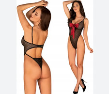 Schwarz Netz & rot Satin