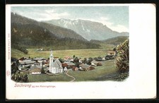 Sachrang, Ortsansicht mit Kaisergebirge, Ansichtskarte 