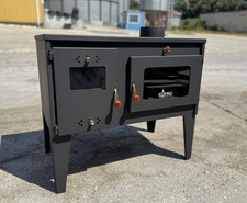 Kaminofen 6kW Alegra Holzofen mit Backfach Herdplatte Küchenherd Ofen Holz