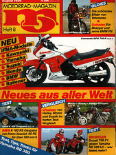Zeitschrift MO Motorrad #8 von 1986 BMW K 100 Gespann Ducati 750 F1 Chopper 