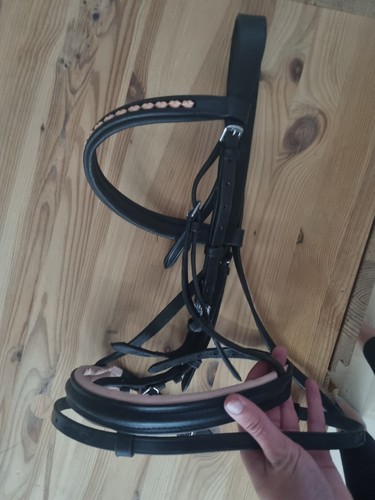 Ledertrense schwarz mit rosa - ledertrense,