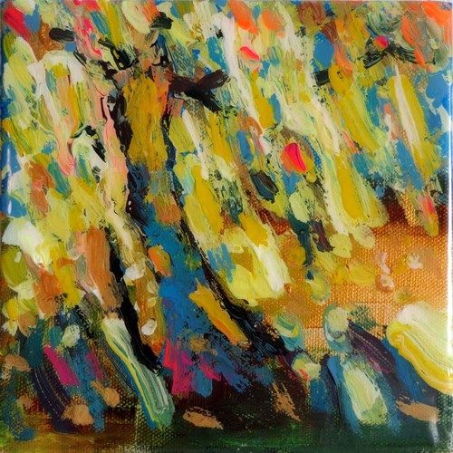 Original acryl gemälde weide - original,