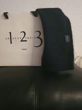 1-2-3 Paris Schal, schwarz, Angora, 220 x 32 cm, neu ohne Etikett