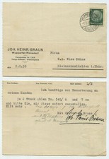 93709 - Postkarte Joh. Heinr. Braun - Wuppertal-Ronsdorf 2.8.1938