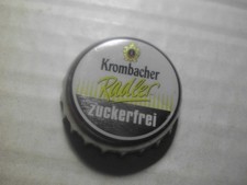 Gebrauchter, silbern-weiss-gelb-grauer Kronkorken Krombacher Radler zuckerfrei