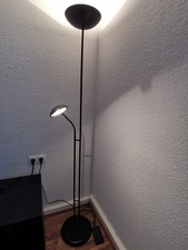Stehlampe Deckenfluter mit Leselampe schwarz Halogen Dimmbar Gebraucht