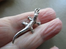 ANTIK VINTAGE STERLINGSILBER ALT REPTIL EIDECHSE ANHÄNGER CHARM ANHÄNGER ARMBAND UK