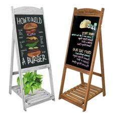 Kundenstopper Kreidetafel Werbeaufsteller Werbetafel Holz Aufsteller Blumenregal
