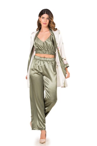 Satin damen pyjama teilig - damen,