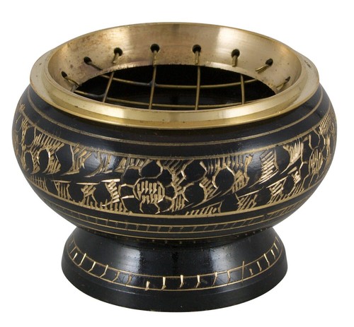 Räucherschale messing schwarz - räucherschale,