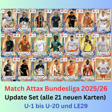 Topps Match Attax 25/26 Bundesliga 2025/2026 21er-UPDATE Set U-1 bis U-20 & LE29