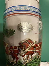 Ritzenhoff Cristal Bierglas Zunftkrug Handarbeit ca. 21,5 cm Hannen 1725 selten